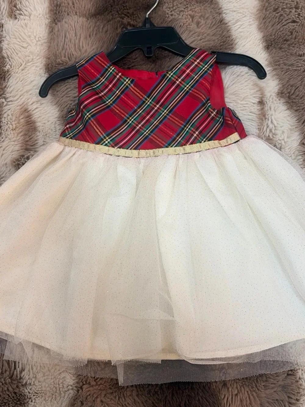 Blueberi Boulevard Red Girls' Coat with White Faux-Fur Collar